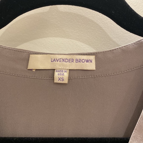 Lavender Brown; silver/gray button down blouse - Picture 4 of 5